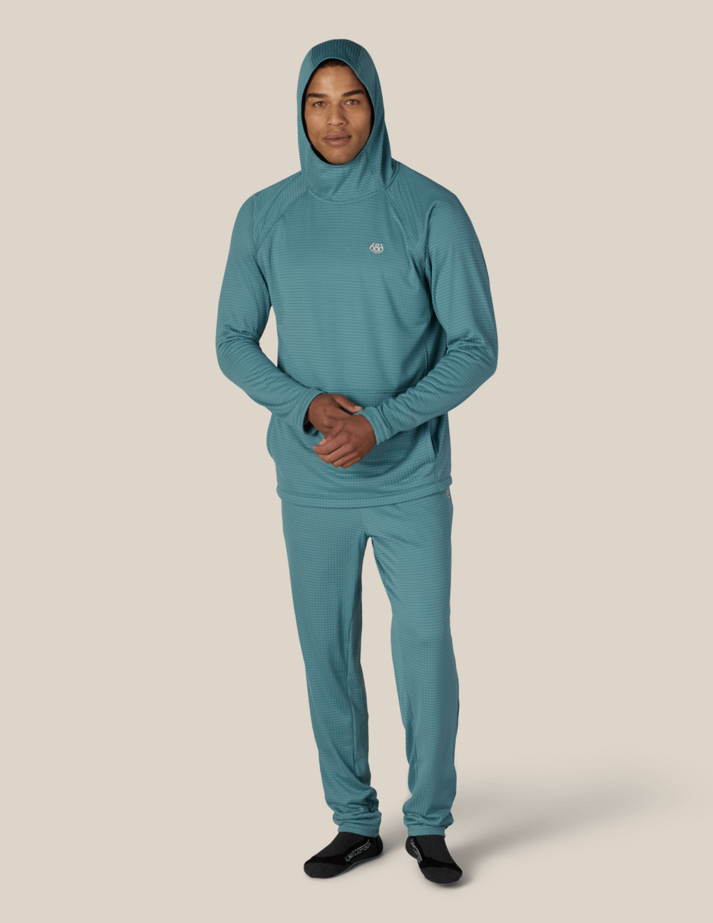 MENS MISSION GRID™ RAGLAN HOODY - PALE FIRN