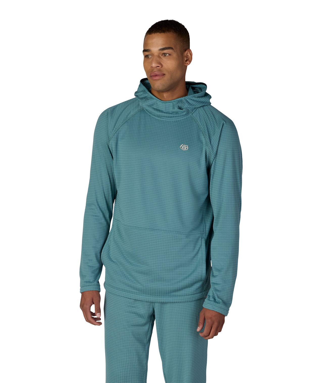 MENS MISSION GRID™ RAGLAN HOODY - PALE FIRN