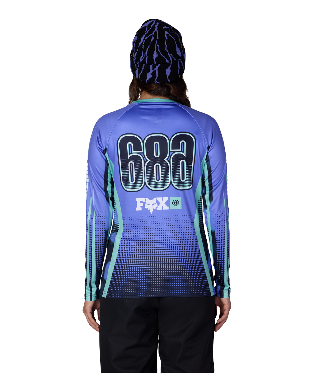 WOMENS FOX RACING BASE LAYER LS - FOX ALPENGLOW BLUE