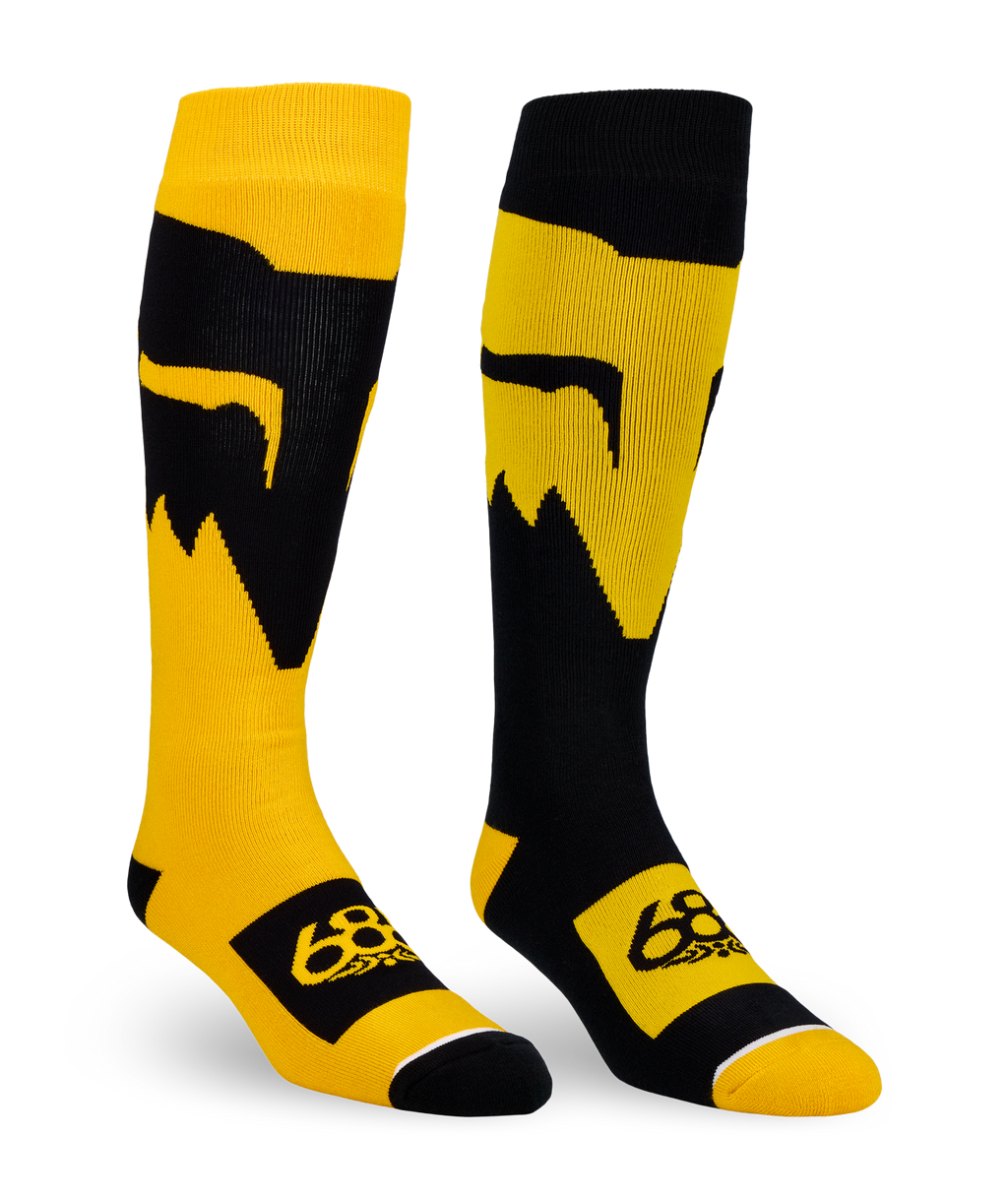MENS FOX RACING SOCKS - 2PK - FOX YELLOW