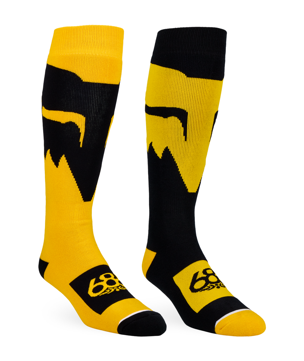MENS FOX RACING SOCKS - 2PK - FOX YELLOW