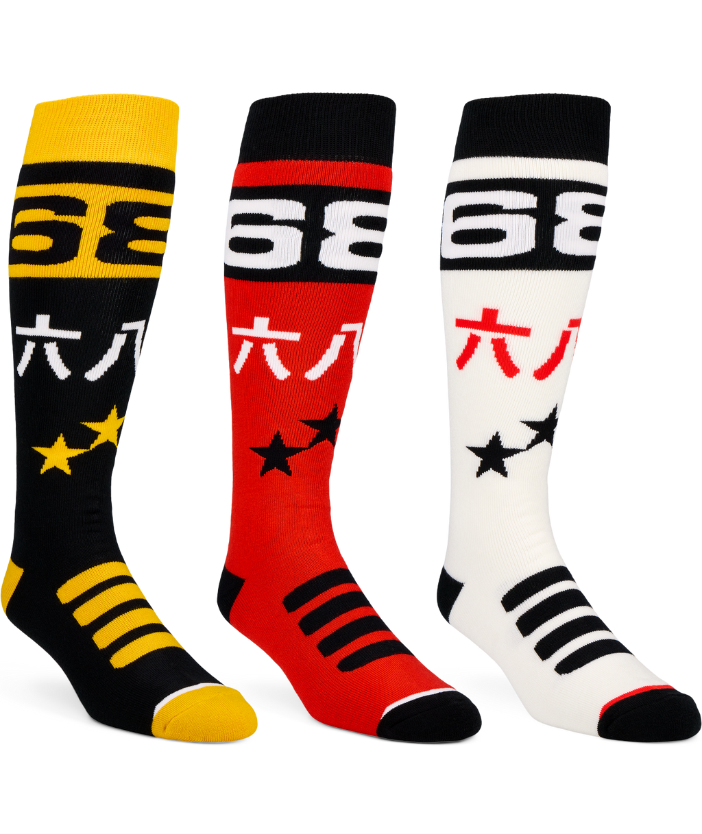 MEN’S KANJI SOCKS - 3PK - ASSORTED