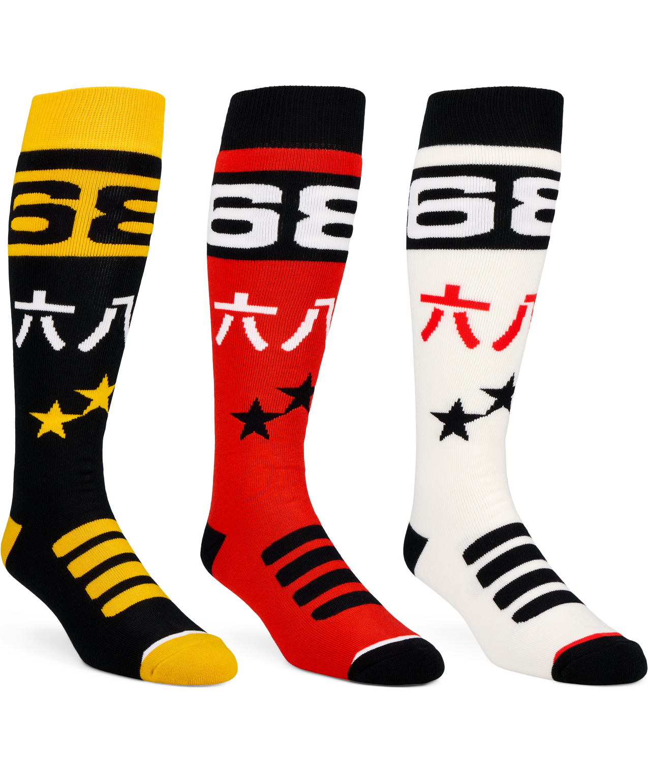 MEN’S KANJI SOCKS - 3PK - ASSORTED