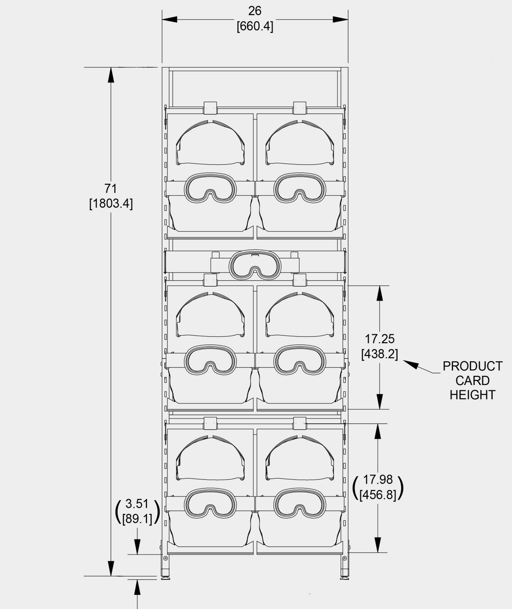 GOGGLE COMPLETE RACK - BLACK