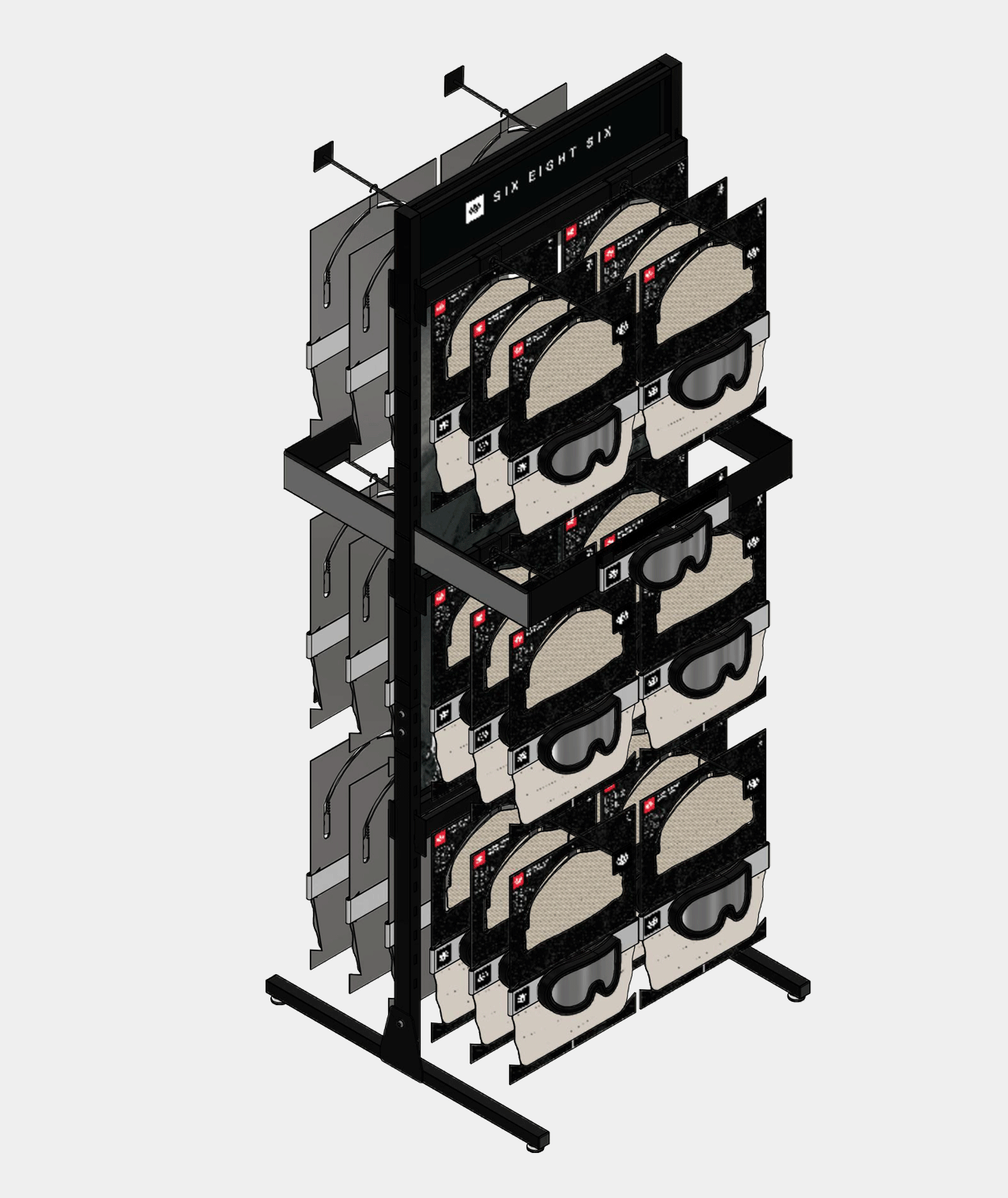 GOGGLE COMPLETE RACK - BLACK