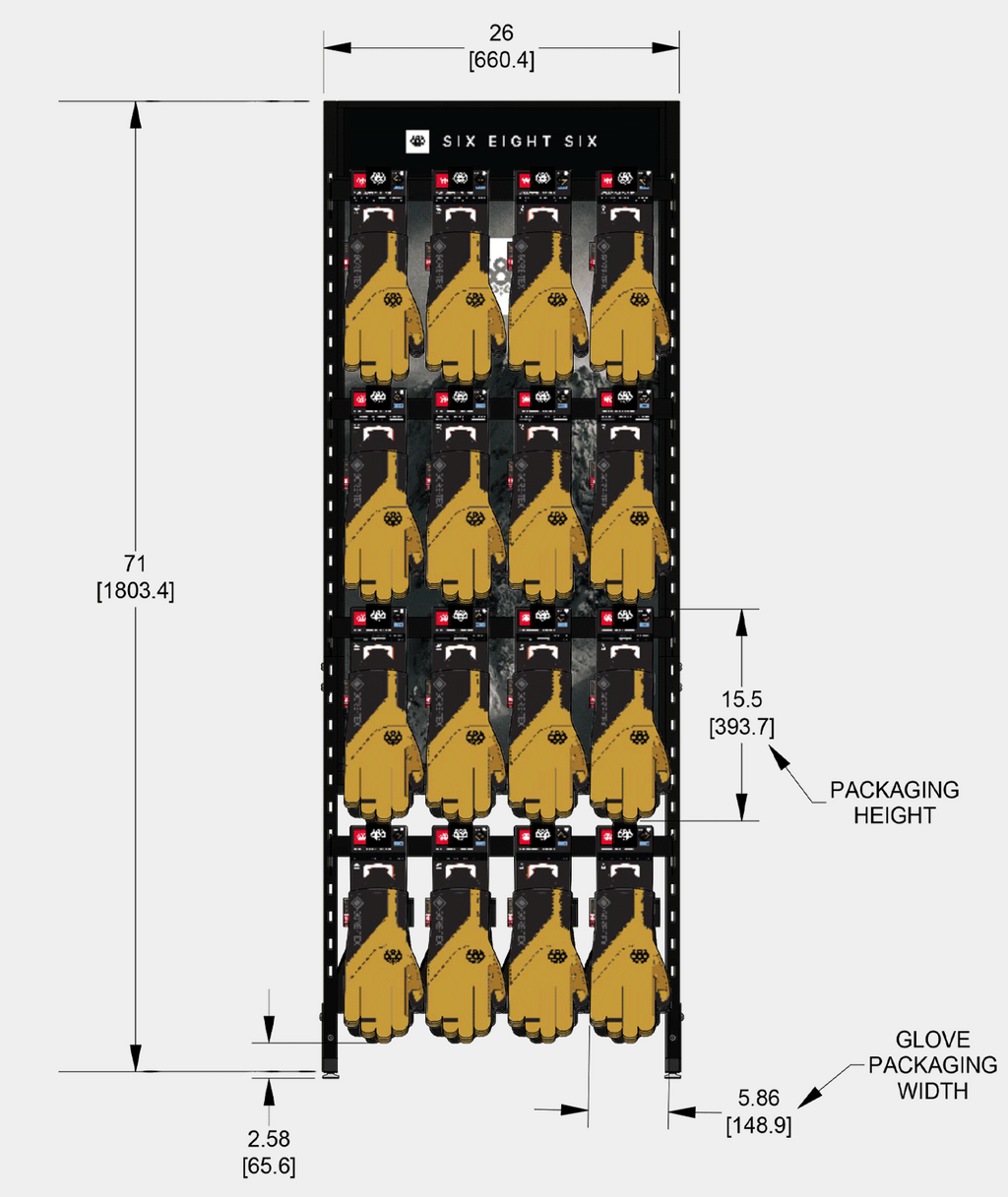 GLOVE COMPLETE RACK - BLACK