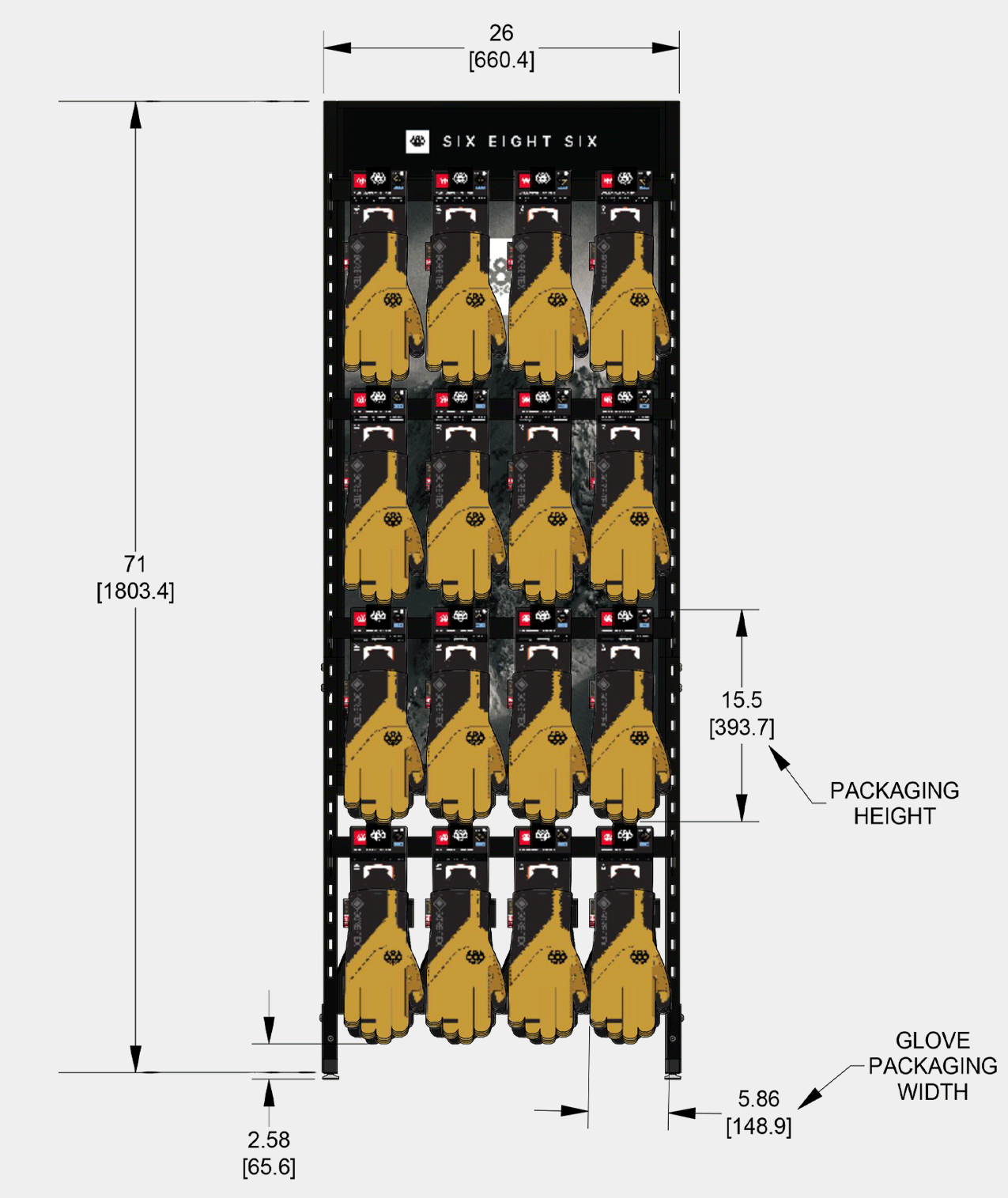 GLOVE COMPLETE RACK - BLACK