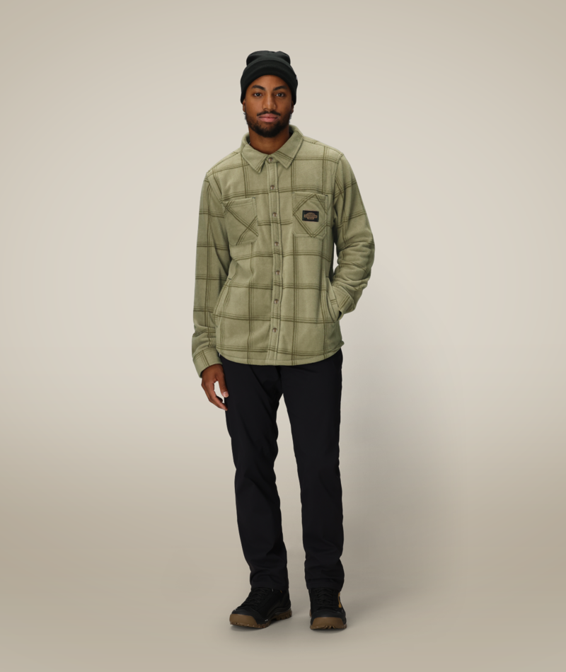 Men's Sierra Fleece Flannel - SAGE BLACK PLAID