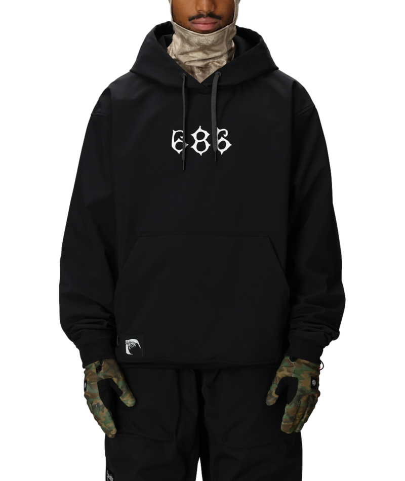 MENS WATERPROOF TEAM HOODY - BLACK PRINT