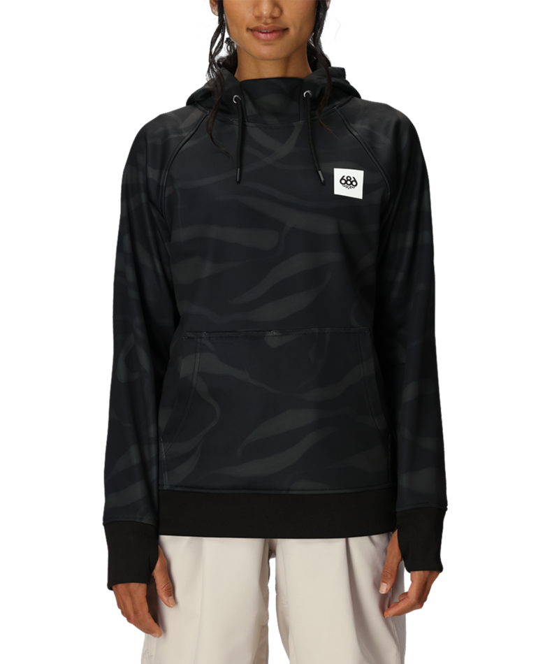 Women's Bonded Fleece Pullover Hoody - BLACK VAPORS