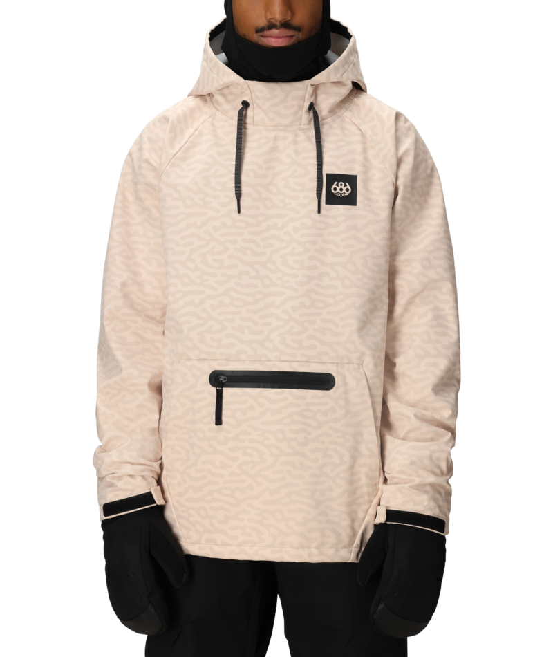 MENS WATERPROOF HYPERCHROMIC PULLOVER HOODY - SMOKEY PINK HAZE