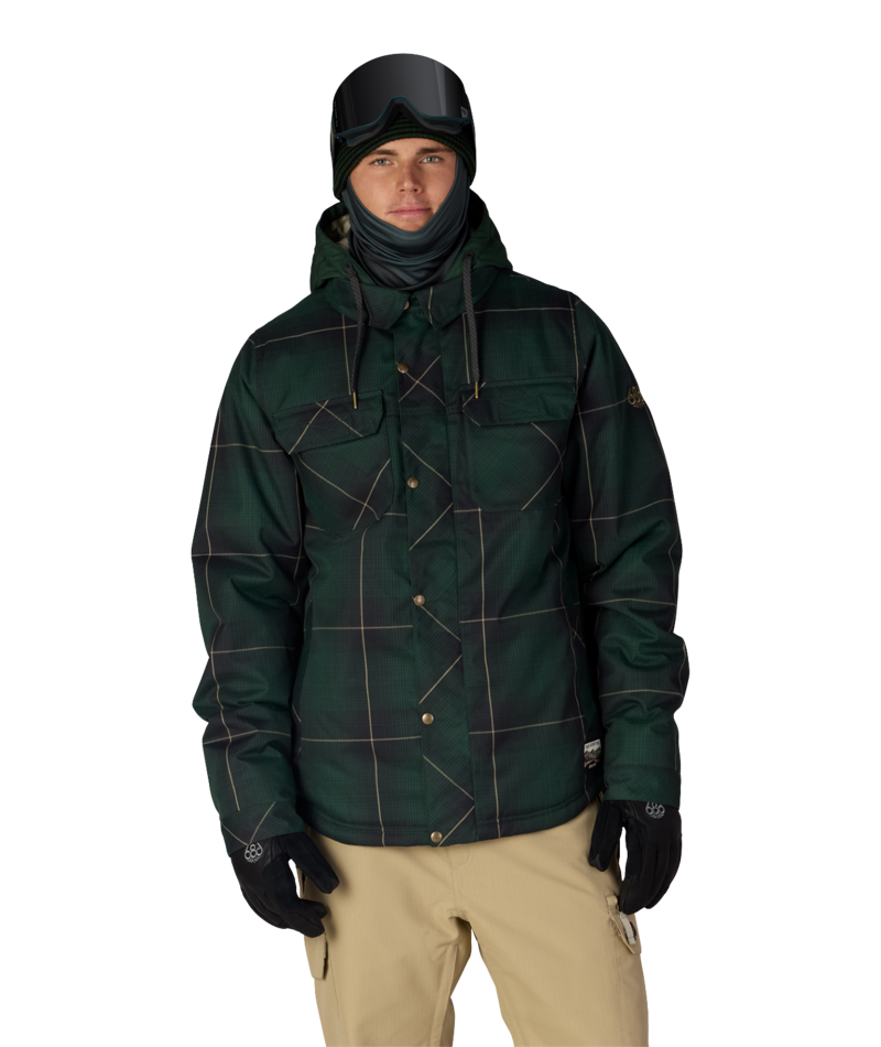 MENS WOODLAND™ INSULATED JACKET - MOSS GREEN PLAID