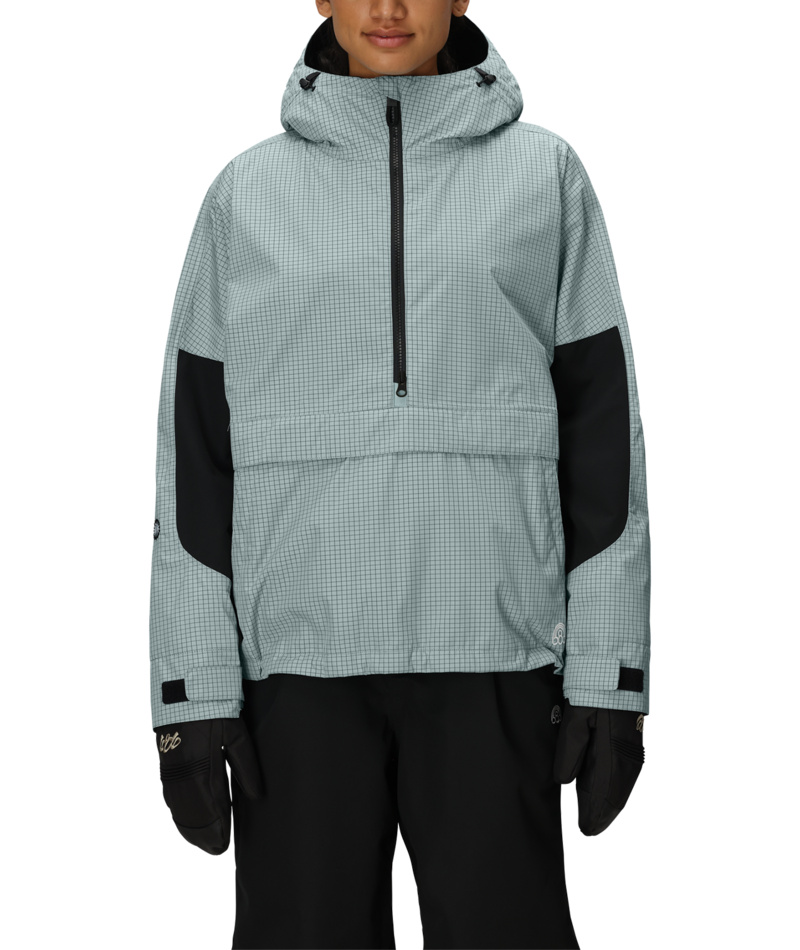 WOMENS OUTLINE™ SHELL ANORAK - DUSTY MARINE GRID