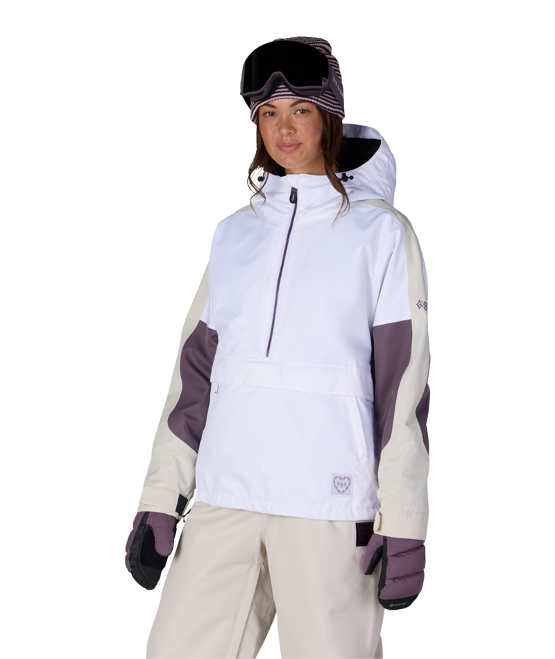 WOMENS OUTLINE™ SHELL ANORAK - WHITE COLORBLOCK