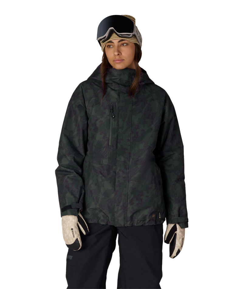 WOMENS GORE-TEX WILLOW™ INSULATED JACKET - MOSS GREEN SCRATCH CAMO