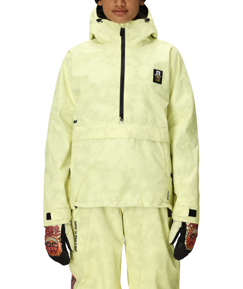 WOMENS 686 SUBLIME SHELL ANORAK - SUBLIME YELLOW TIE DYE
