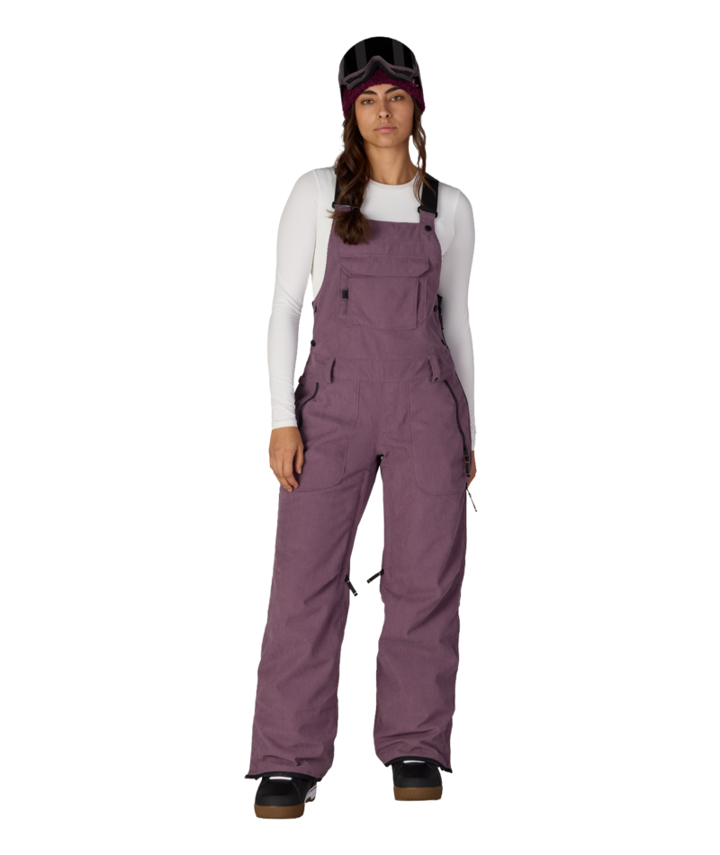 WOMENS BLACK MAGIC™ INSULATED BIB - BLACK PLUM GRID CORDUROY