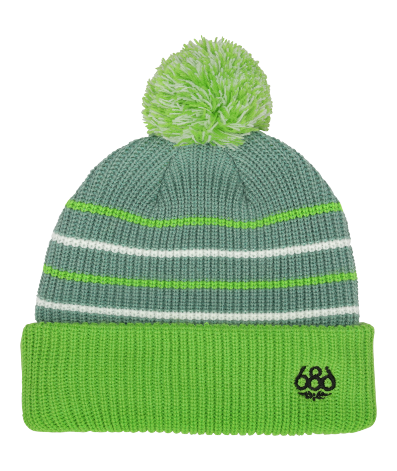 YOUTH POM BEANIE - LIME COLORBLOCK