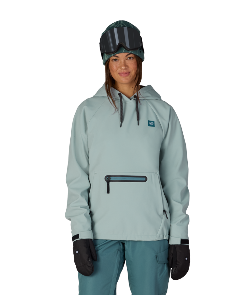 WOMENS WATERPROOF HOODY - DUSTY MARINE