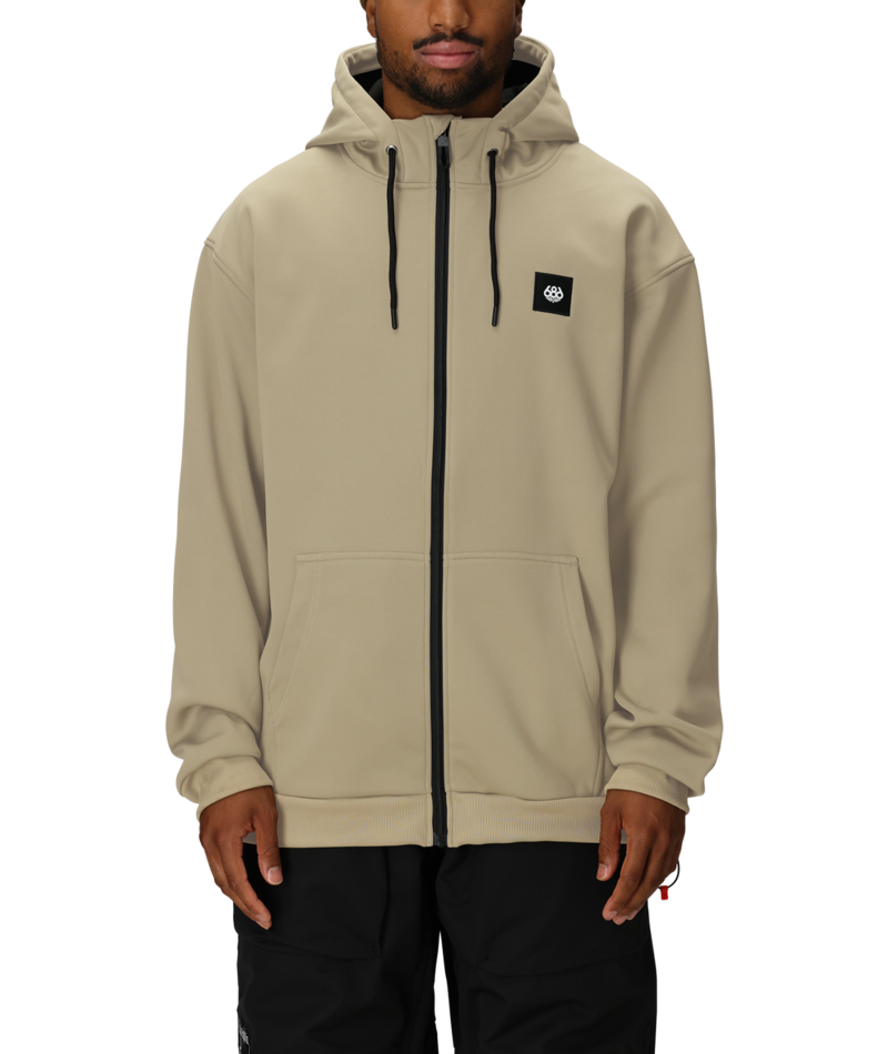 MENS BONDED FLEECE ZIP HOODY - SAGE