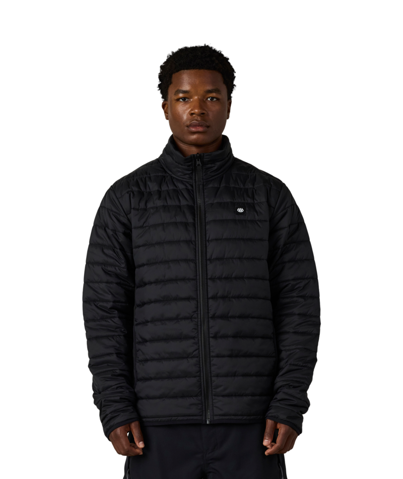 MENS THERMAL PUFF INSULATED JACKET - BLACK