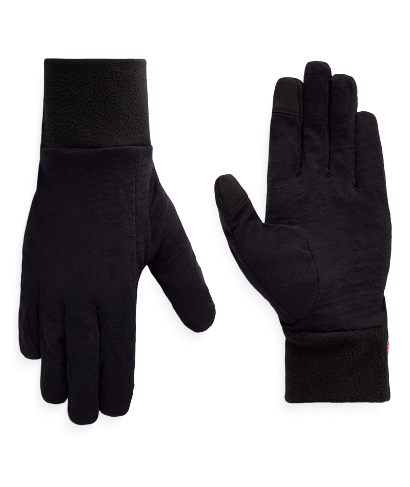 WOMENS MERINO WOOL GLOVE LINER - BLACK HEATHER