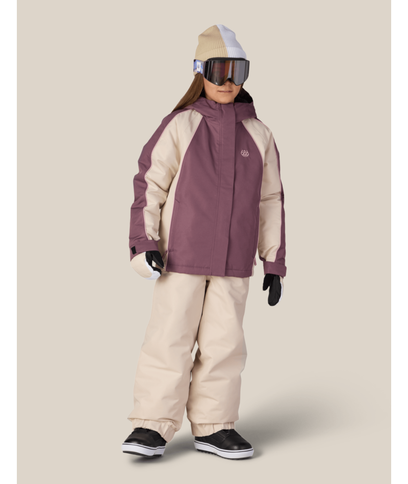 GIRLS HOLOGRAM™ INSULATED JACKET - BLACK PLUM COLORBLOCK