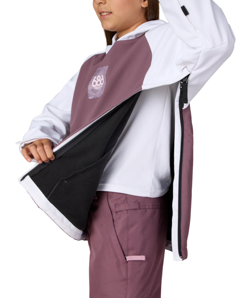 YOUTH WATERPROOF HOODY - WHITE COLORBLOCK
