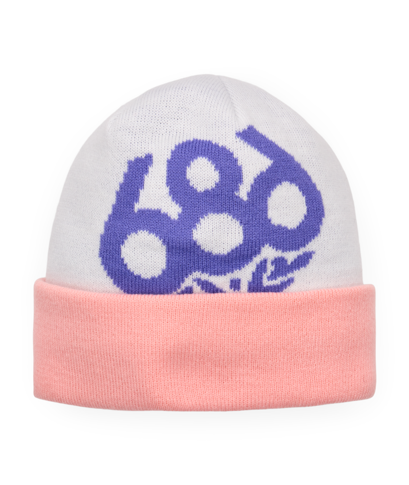 YOUTH WREATH FLEECE LINED BEANIE - WHITE