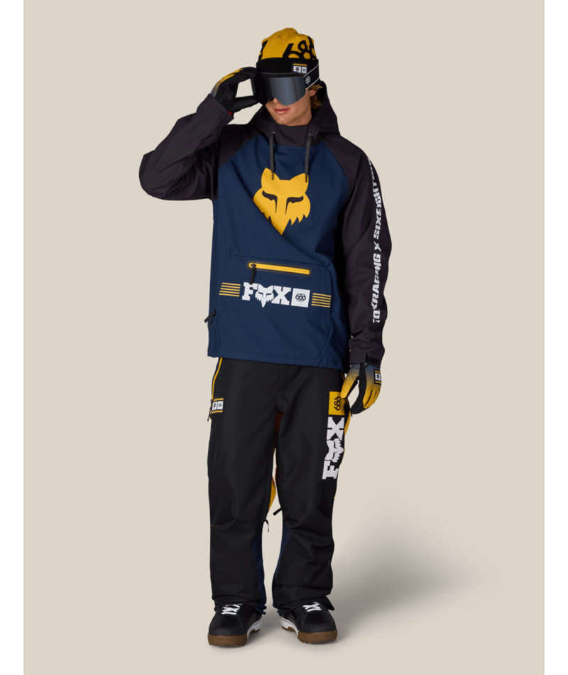 MENS FOX RACING WATERPROOF HOODY - FOX NAVY COLORBLOCK