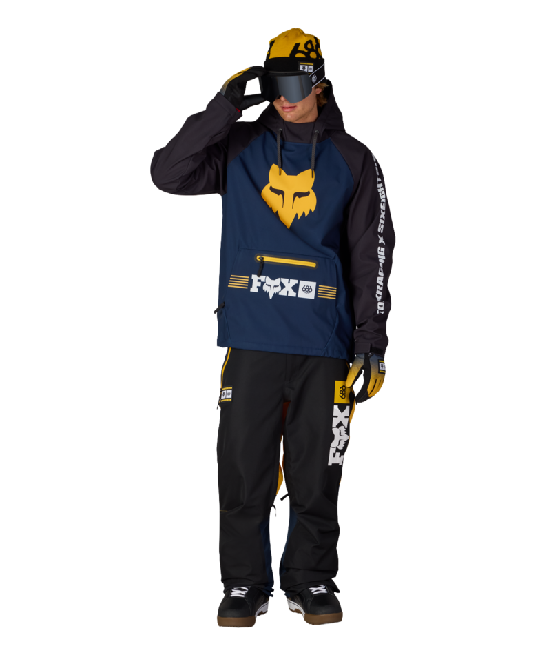 MENS FOX RACING WATERPROOF HOODY - FOX NAVY COLORBLOCK