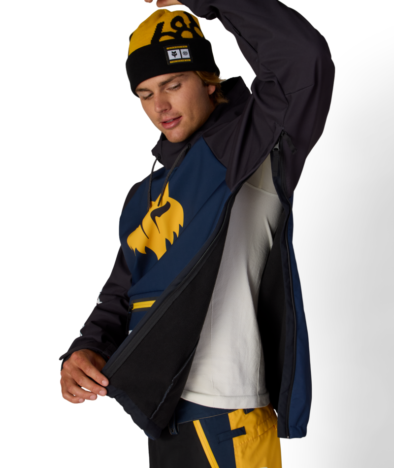 MENS FOX RACING WATERPROOF HOODY - FOX NAVY COLORBLOCK