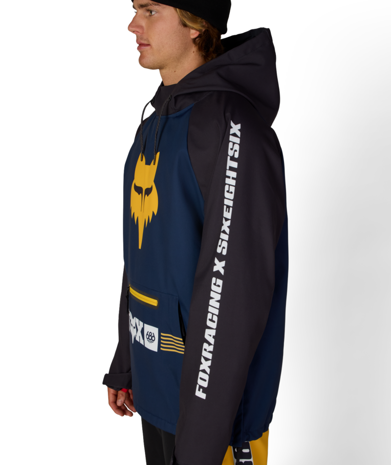 MENS FOX RACING WATERPROOF HOODY - FOX NAVY COLORBLOCK