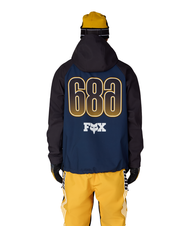 MENS FOX RACING WATERPROOF HOODY - FOX NAVY COLORBLOCK