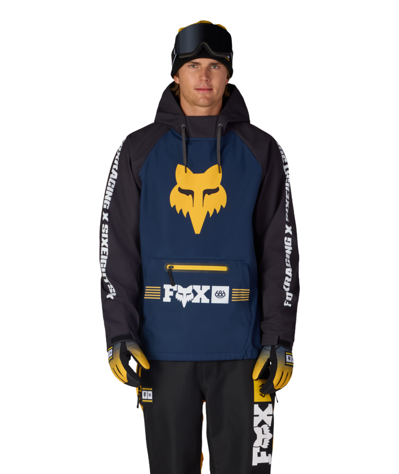 MENS FOX RACING WATERPROOF HOODY - FOX NAVY COLORBLOCK
