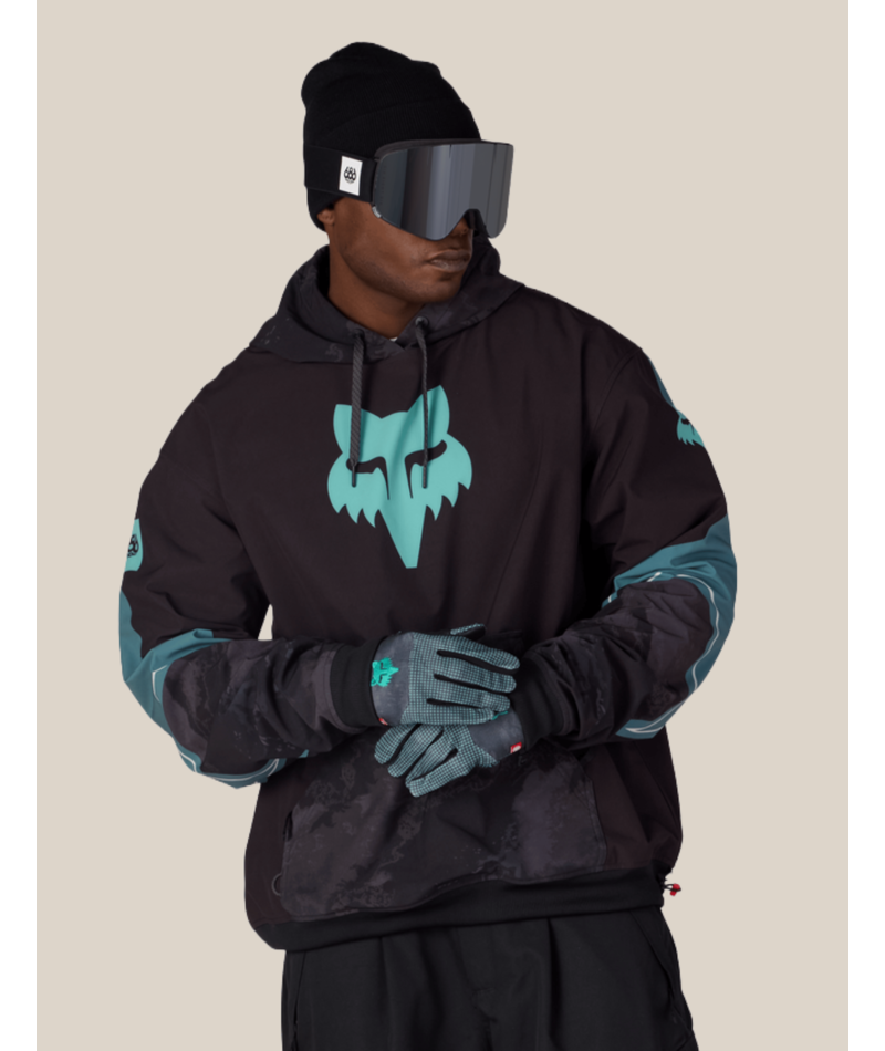 MENS FOX RACING WATERPROOF TEAM HOODY - FOX PALE FIRN