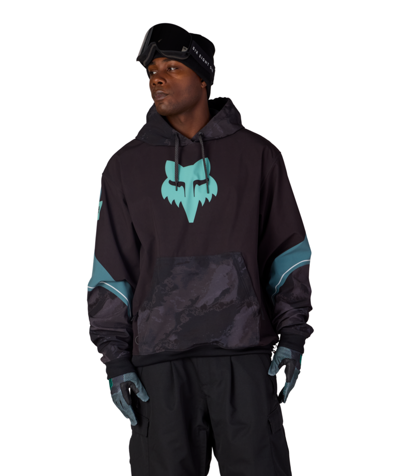 MENS FOX RACING WATERPROOF TEAM HOODY - FOX PALE FIRN