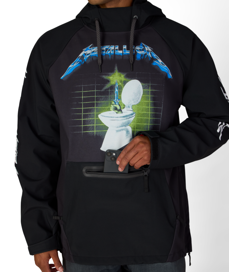 MENS METALLICA WATERPROOF HOODY - METALLICA BLACK