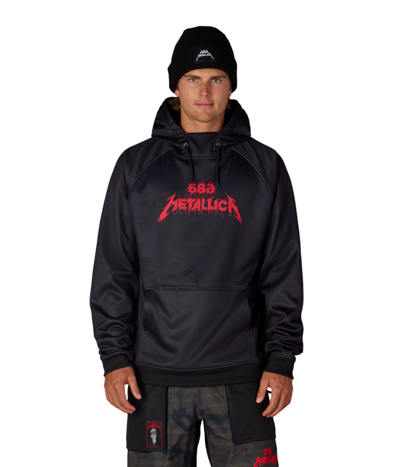 MENS METALLICA BONDED FLEECE PULLOVER HOODY - METALLICA BLACK