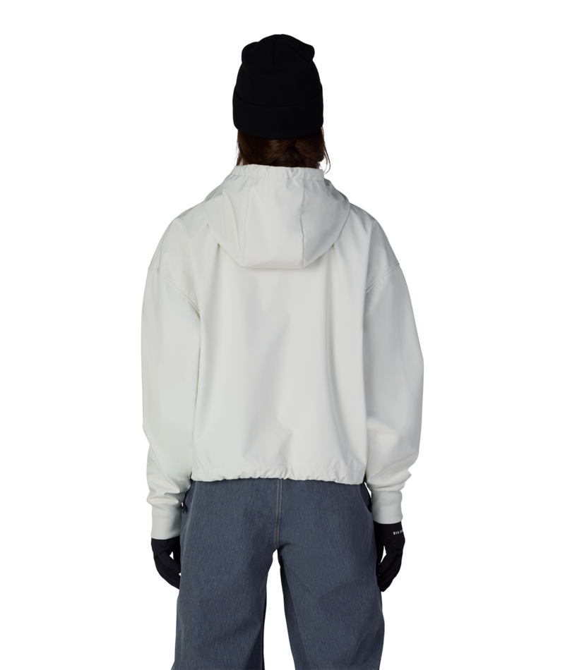 WOMENS WATERPROOF TEAM CROP HOODY - LIMESTONE