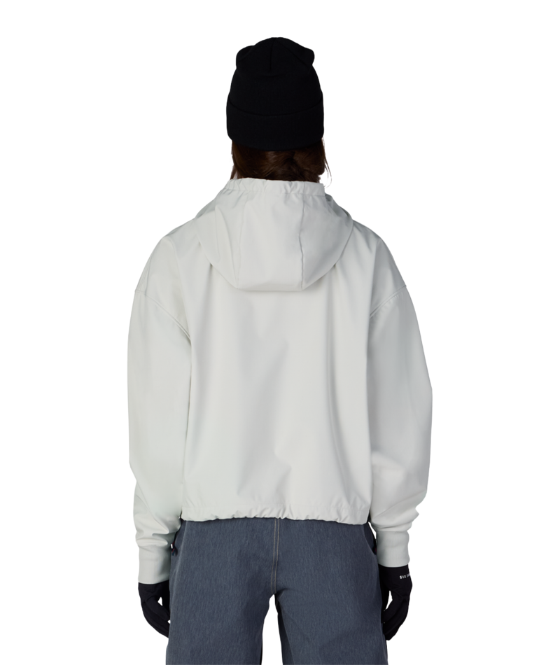 WOMENS WATERPROOF TEAM CROP HOODY - LIMESTONE