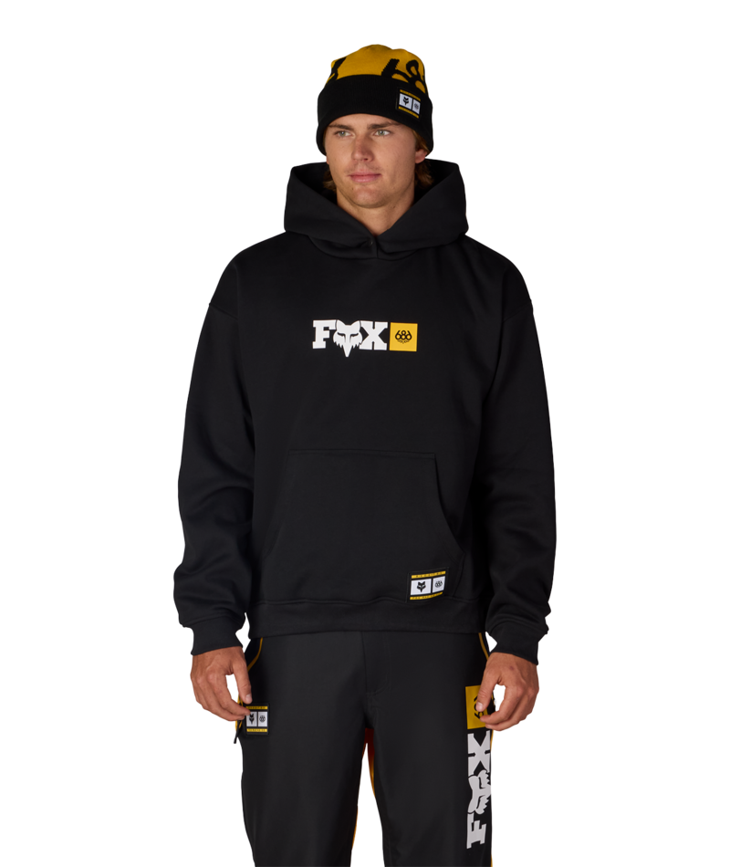 MENS FOX RACING PREMIUM HEAVYWEIGHT PULLOVER HOODY - FOX BLACK
