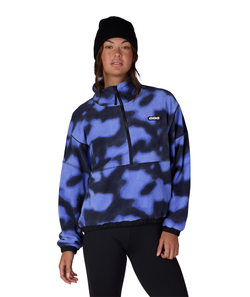WOMENS CHIMAY FLEECE ANORAK - ALPENGLOW BLUE DARK SKIES
