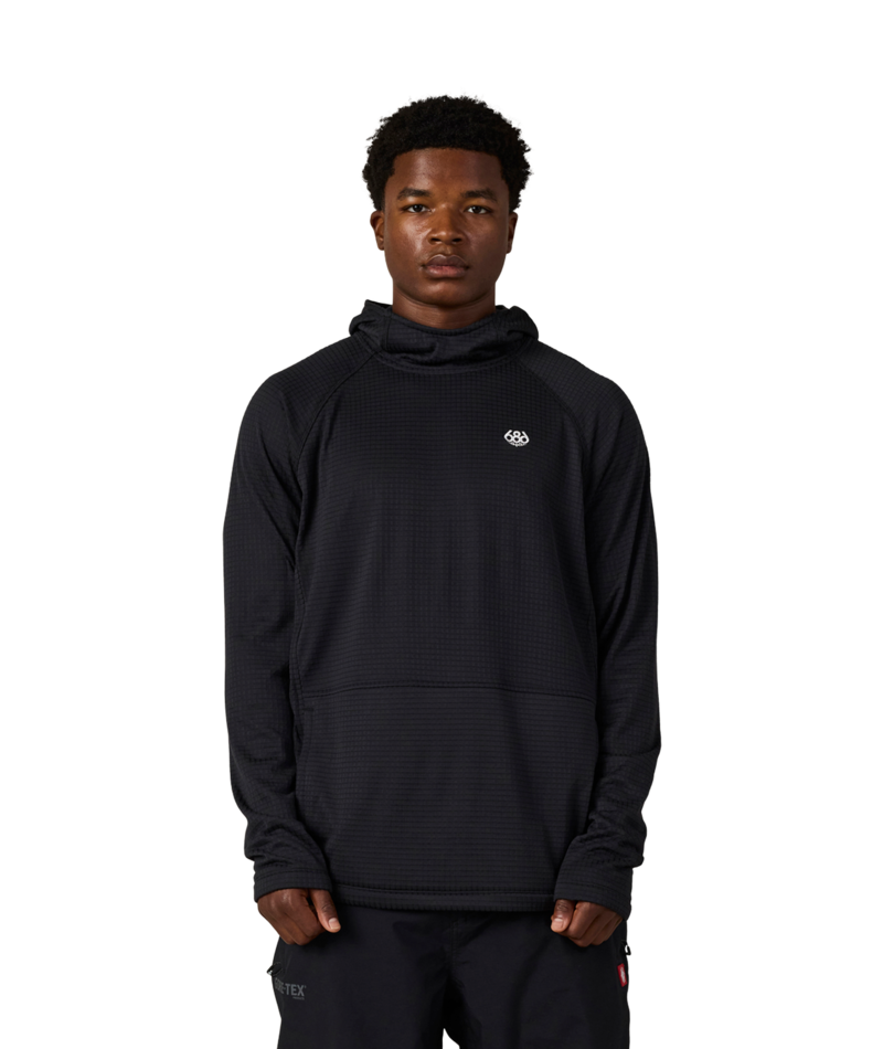 MENS MISSION GRID™ RAGLAN HOODY - BLACK