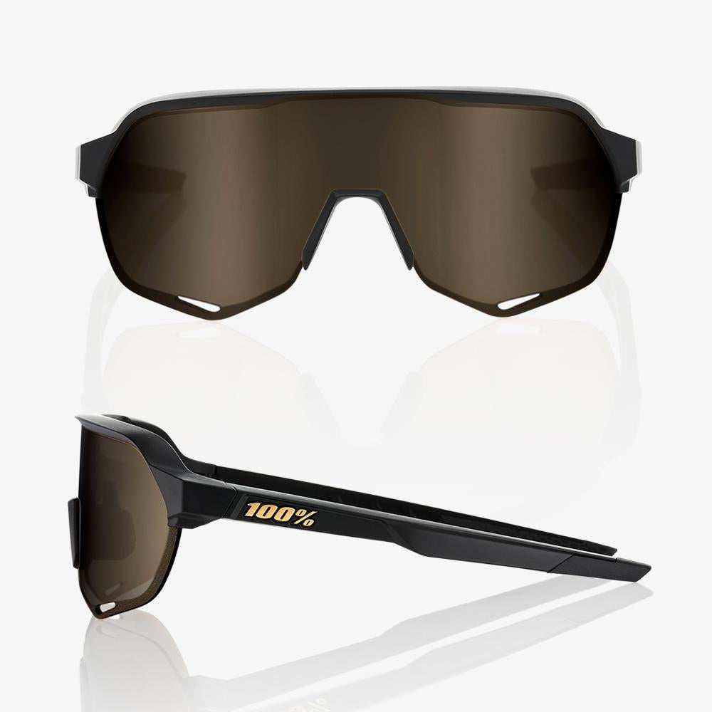 S2® - Negro Mate - Lente Espejo Dorado Suave