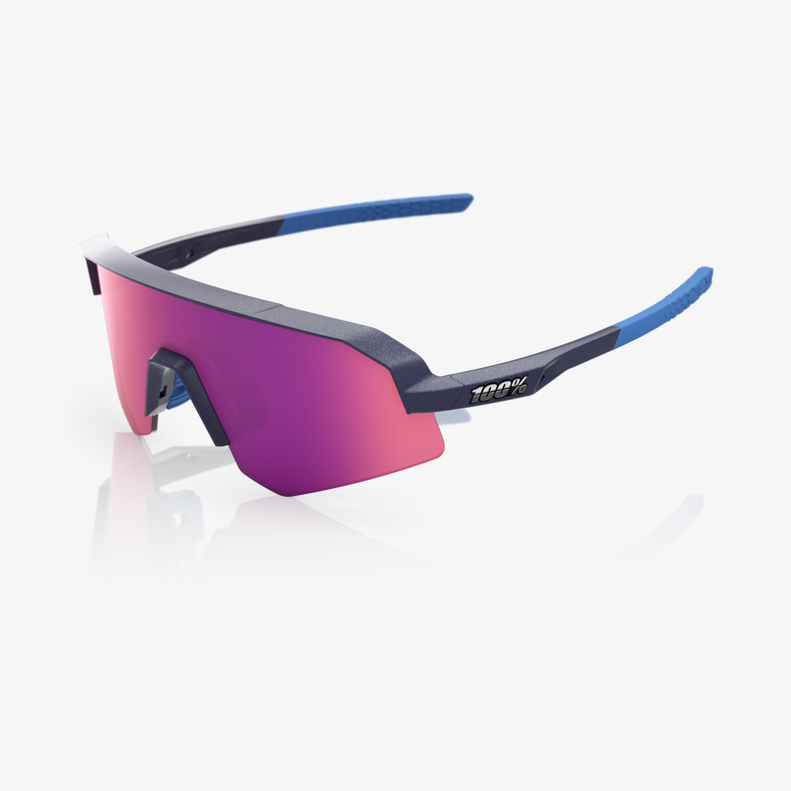 Lentes 100% Slendale SL Satin Storm Metallic con Lente Espejo Violeta