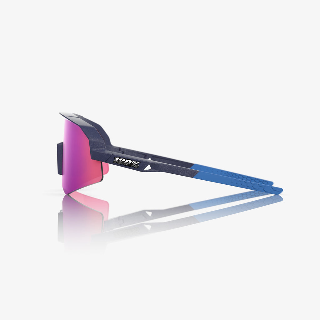 Lentes 100% Slendale SL Satin Storm Metallic con Lente Espejo Violeta