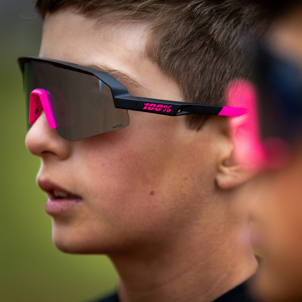 Lentes Slendale Youth Matte Black/Pink con Lente Espejada HiPER Blue