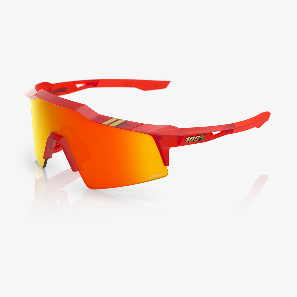 100% Speedcraft SL Trek TFR Lentes Rojo Translúcido Mate con Espejo HiPER Rojo