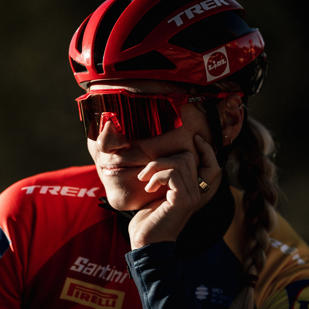 100% Speedcraft SL Trek TFR Lentes Rojo Translúcido Mate con Espejo HiPER Rojo